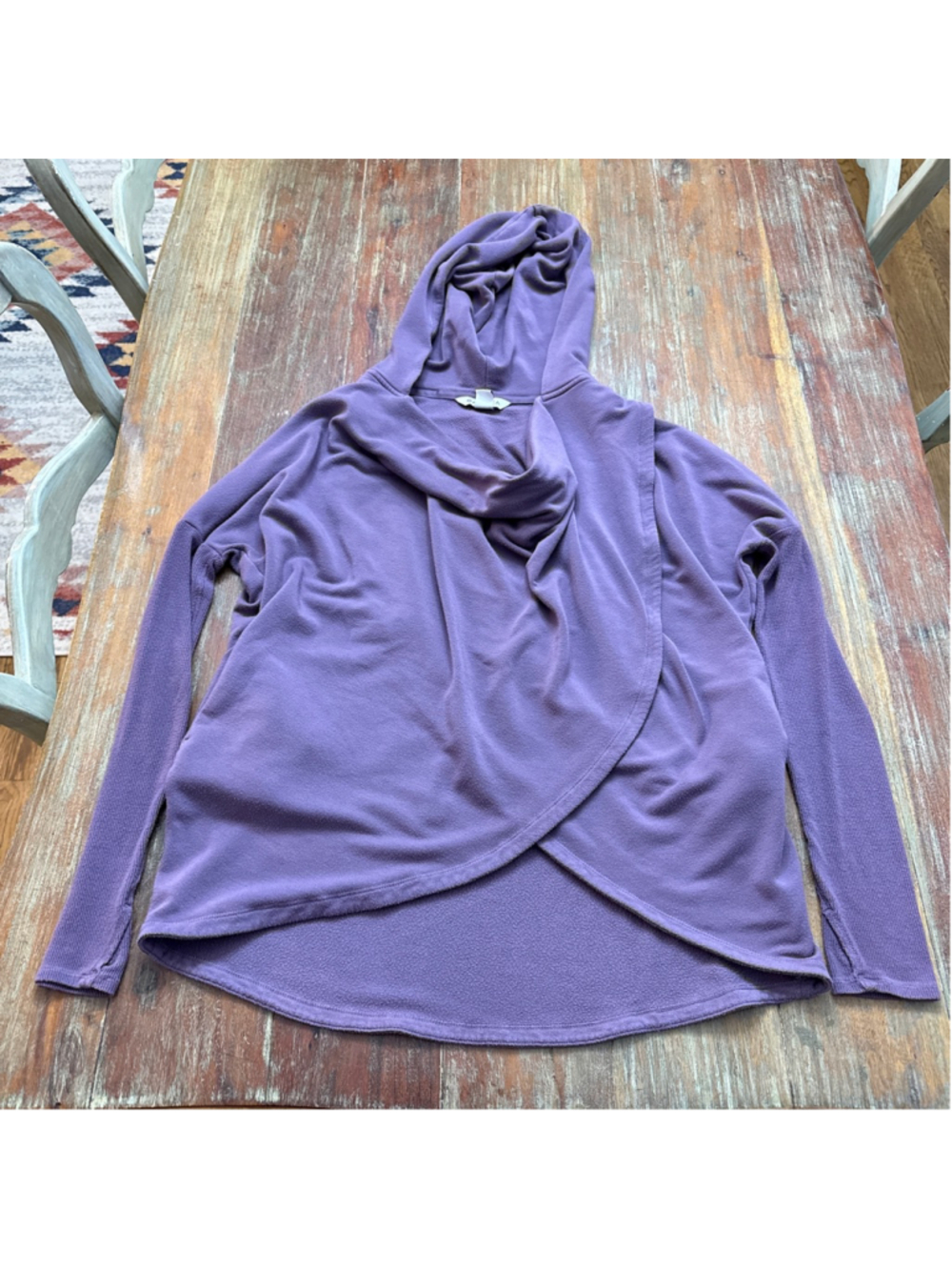 Athleta Purana Wrap Sweatshirt Purple XS